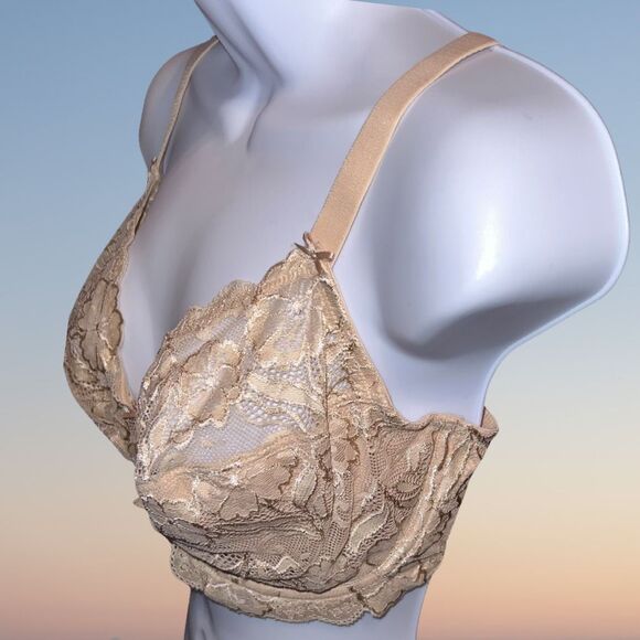 DELIMIRA Bra Full Coverage Lace Underwire Unlined Bra Bossa Nova Size 34G - Picture 2 of 6